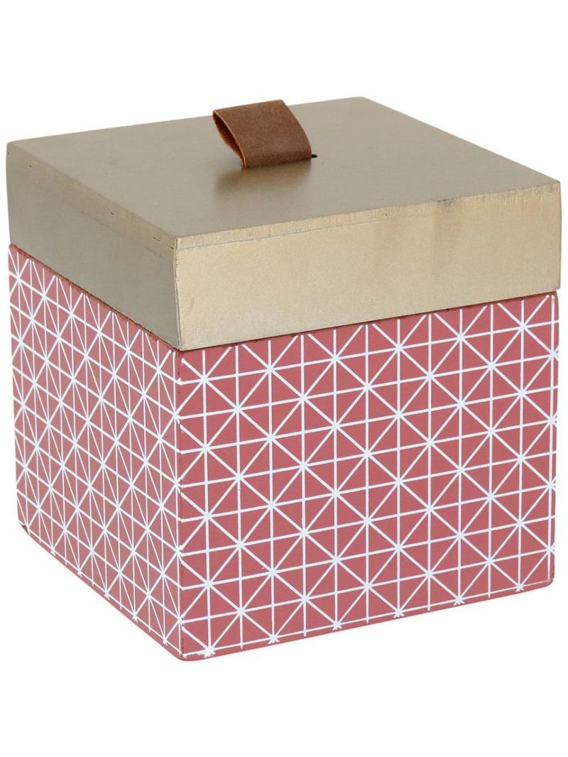 Caixa organizadora madeira rosa penélope 12x12x12cm