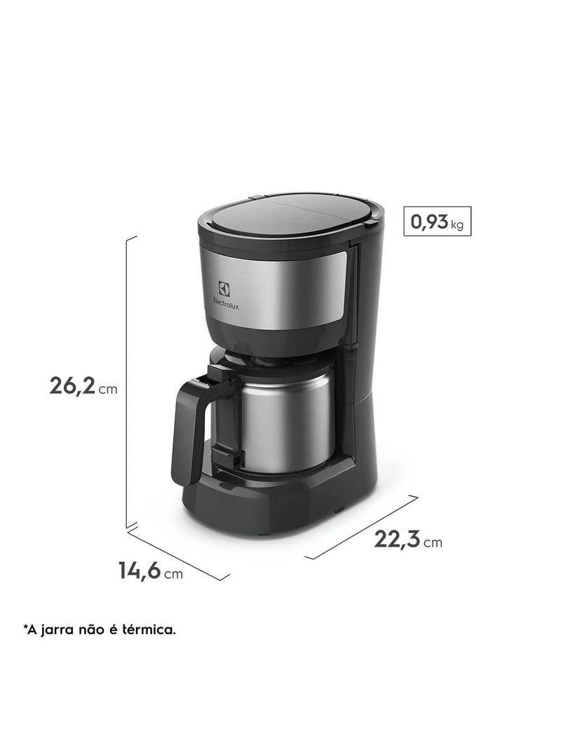 Cafeteira elétrica electrolux efficient ecm12 15 xícaras - granite gray – 600ml