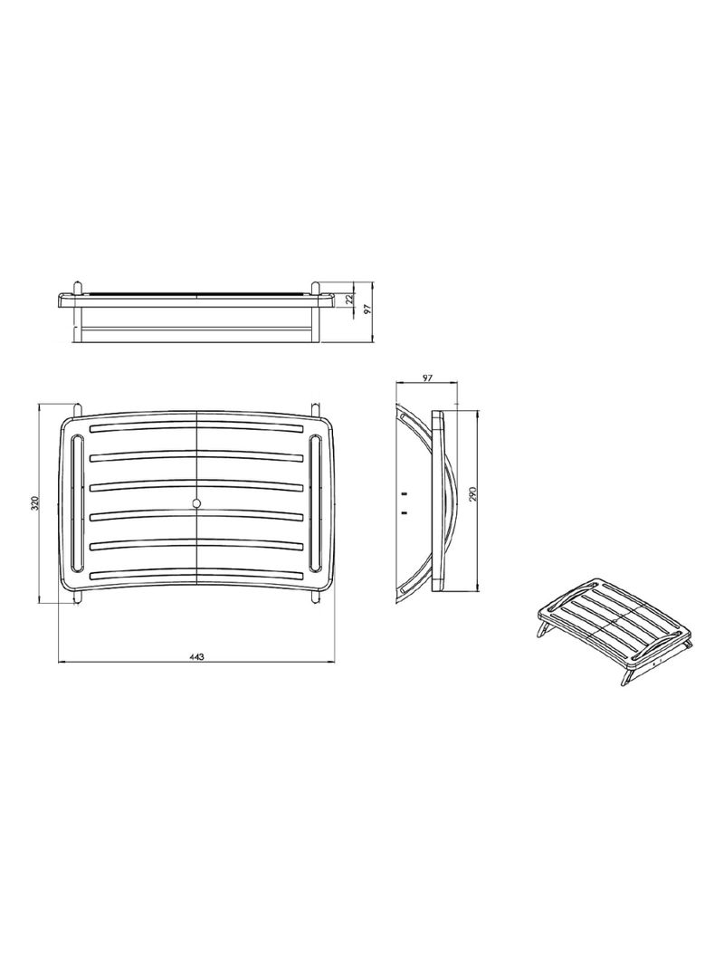 Apoio Descanso para os Pés Preto Nr17 Polipropileno 44,3x32x9,7cm Roal