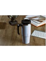 Caneca térmica wolff slimterm 890ml com canudo, parede dupla e base ergonômica cinza
