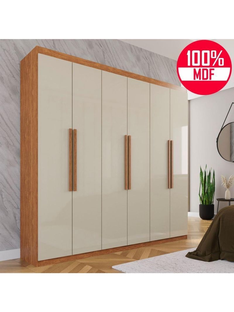 Guarda-roupa Casal 100% Mdf 6 Portas E 4 Gavetas Istambul