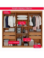 Guarda-roupa Casal 100% Mdf 6 Portas E 4 Gavetas Istambul