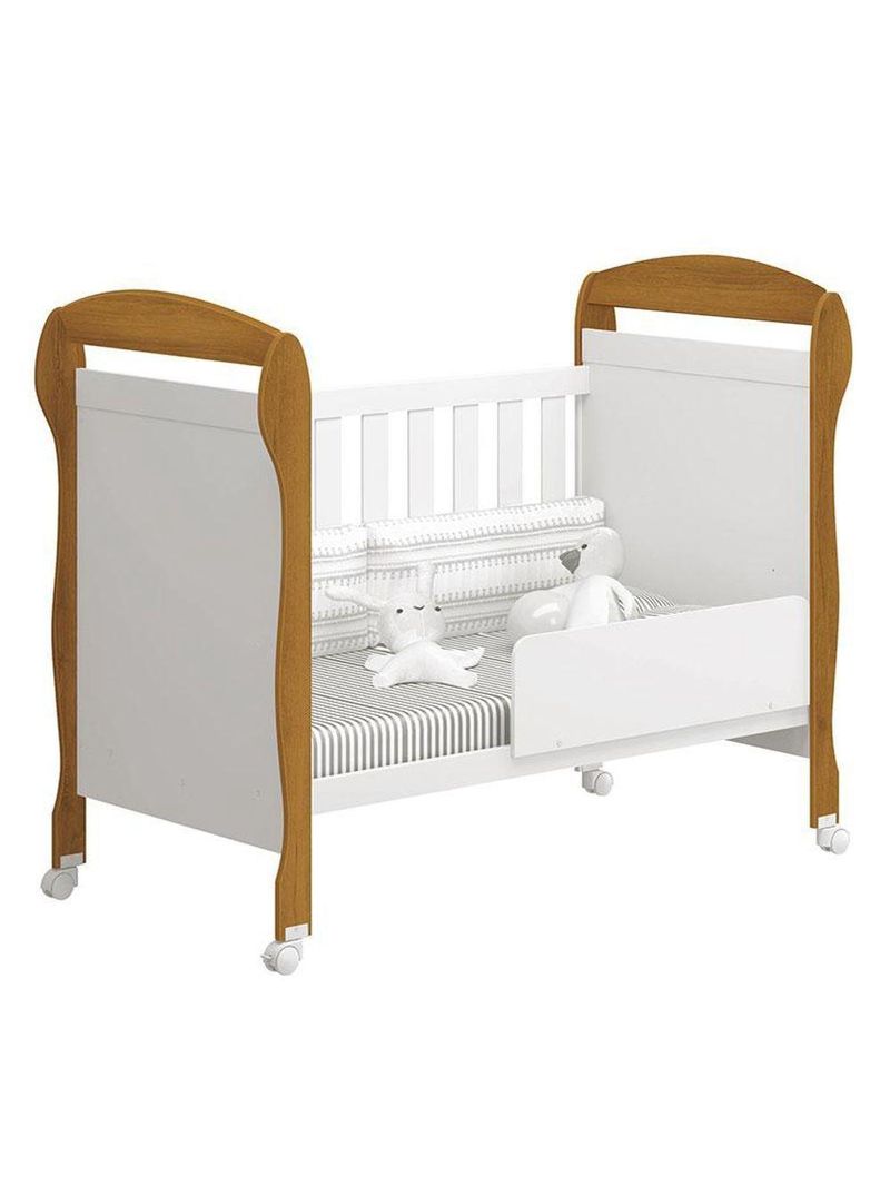 Berço Americano Danny Branco Acetinado Savana Reller E Cômoda Infantil Americana Branco Hp- Henn