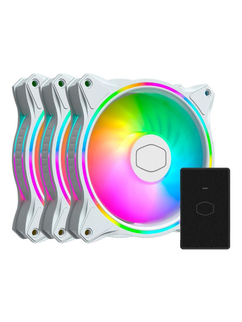 Fan gabinete masterfan mf120 halo rgb 120mm 3 unidades cooler master