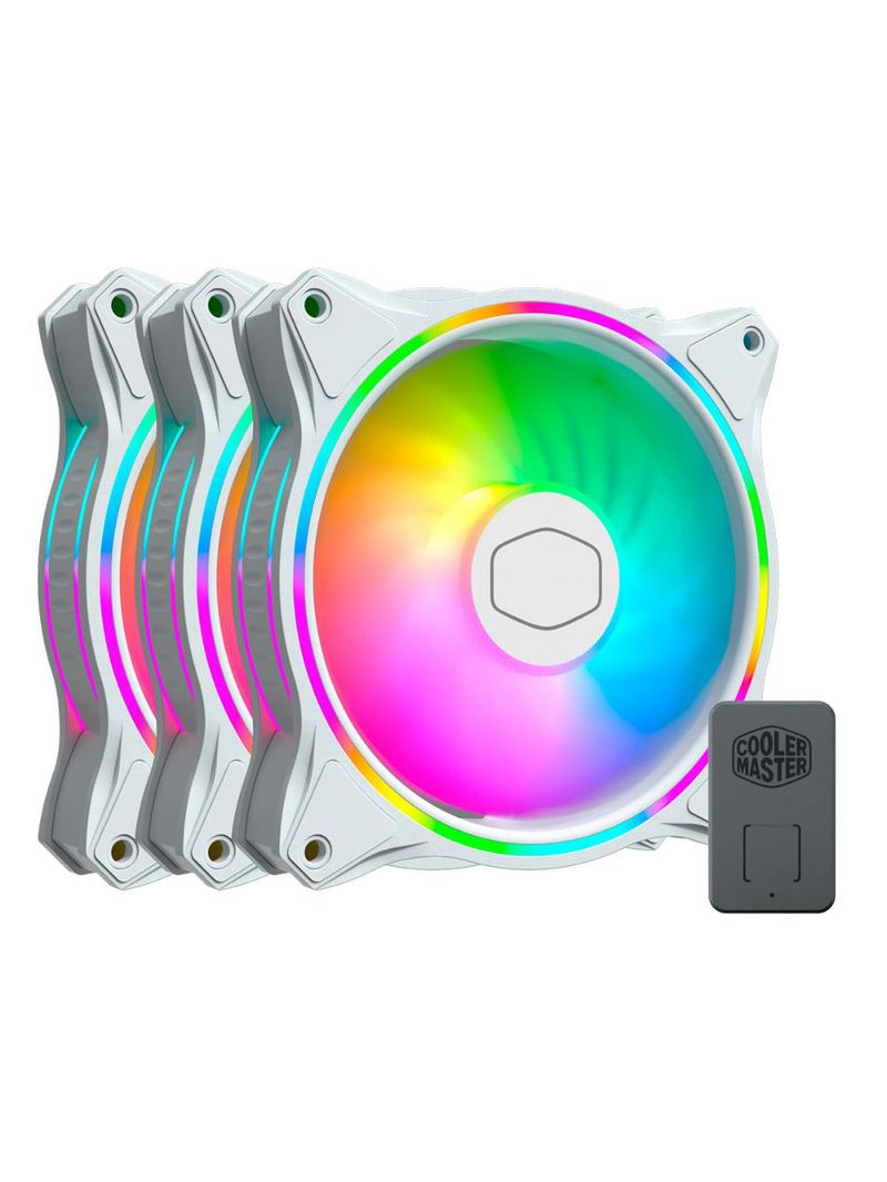 Fan gabinete masterfan mf120 halo rgb 120mm 3 unidades cooler master