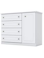 Berço Americano Danny Branco Acetinado Savana Reller E Cômoda Infantil Americana Branco Hp- Henn