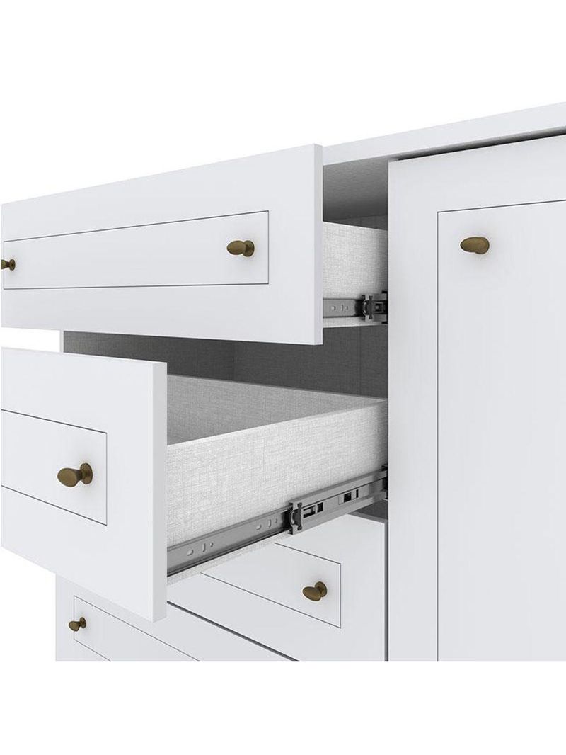 Berço Americano Danny Branco Acetinado Savana Reller E Cômoda Infantil Americana Branco Hp- Henn