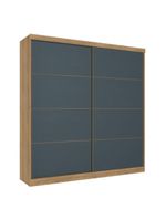 Guarda Roupa Casal Malaga 2 Portas Capuccino Azul Cômoda Gaveteiro Condessa E Cabeceira Formosa