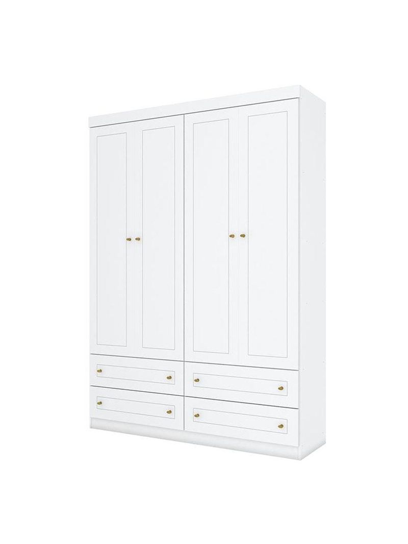 Berço Americano Danny Branco   Savana Reller Guarda Roupa 4 Portas Americano Branco Hp Henn