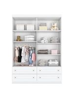 Berço Americano Danny Branco   Savana Reller Guarda Roupa 4 Portas Americano Branco Hp Henn