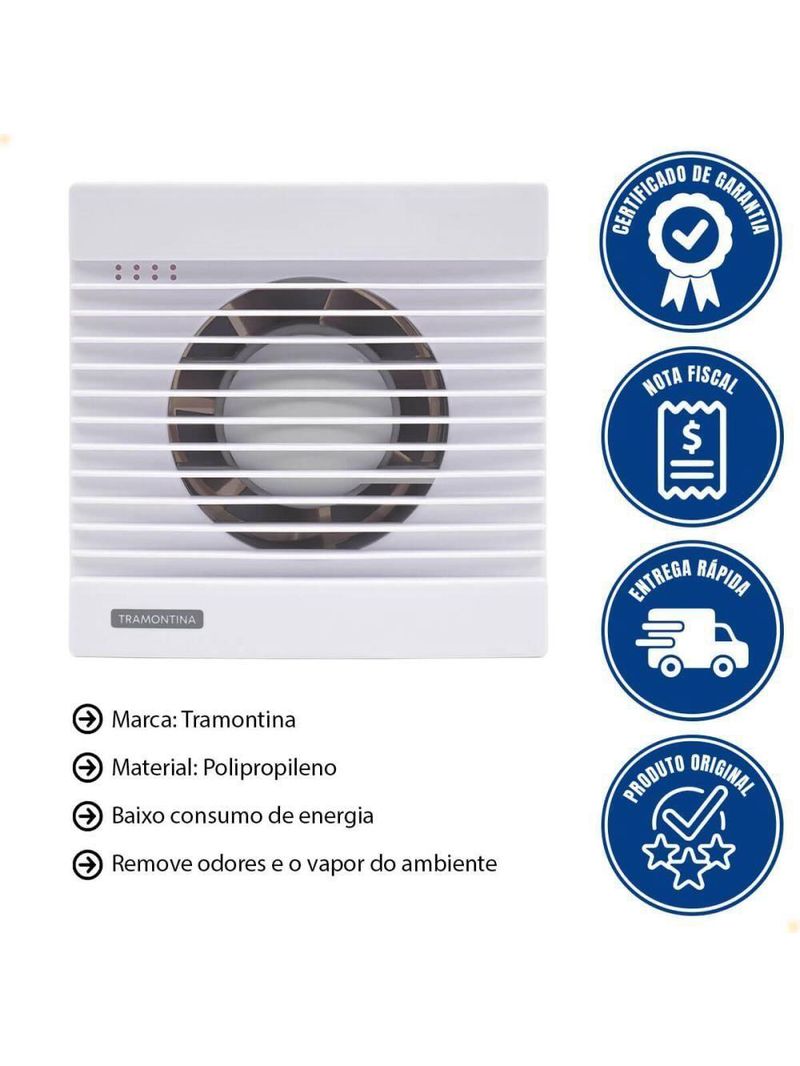 Exaustor Ventilador Para Banheiro E Lavabo Tramontina Ba 100 220V 94523002