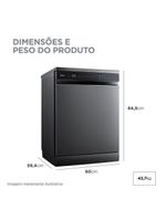 Lava Louça Midea Smart Home Black Inox 127V 14 Serviços (MDWEF1433GBS1)