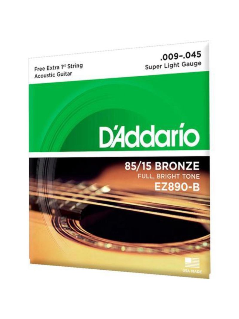 Encordoamento violão aço 009-045 85/15 bronze ez890-b d addario com corda extra pl009