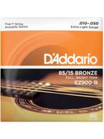 Encordoamento violão aço 010-050 85/15 bronze ez900-b d addario com corda extra pl010