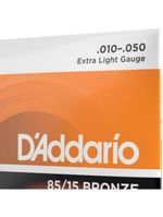 Encordoamento violão aço 010-050 85/15 bronze ez900-b d addario com corda extra pl010