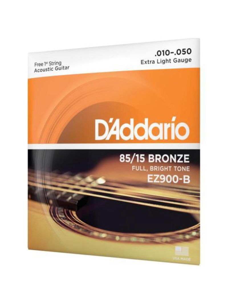 Encordoamento violão aço 010-050 85/15 bronze ez900-b d addario com corda extra pl010
