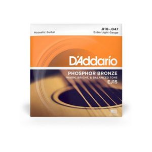 Encordoamento violão aço .010-.047 phosphor bronze ej15 d addario