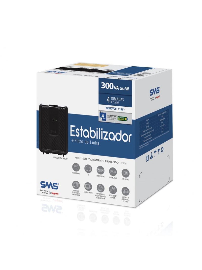 Estabilizador revolution speedy 300va monovolt 115v sms