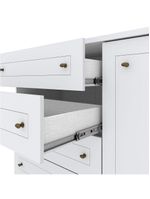 Berço Americano Danny Branco Acetinado Reller E Cômoda Infantil Americano Branco Hp - Henn