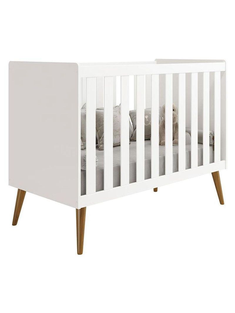 Berço Americano Isis Branco Acetinado Reller Guarda Roupa Infantil Americano 4 Portas Branco Hp Henn