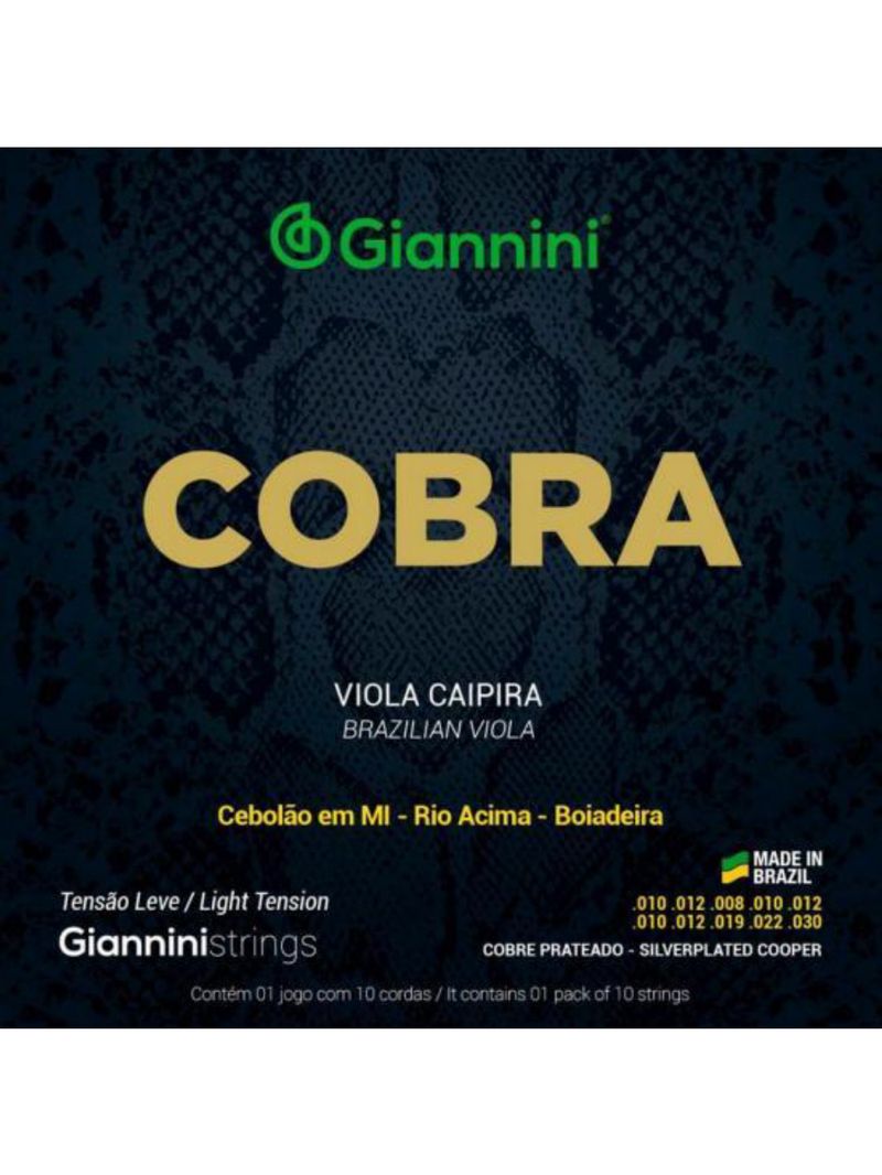Encordoamento para viola aço leve série cobra giannini gesvl