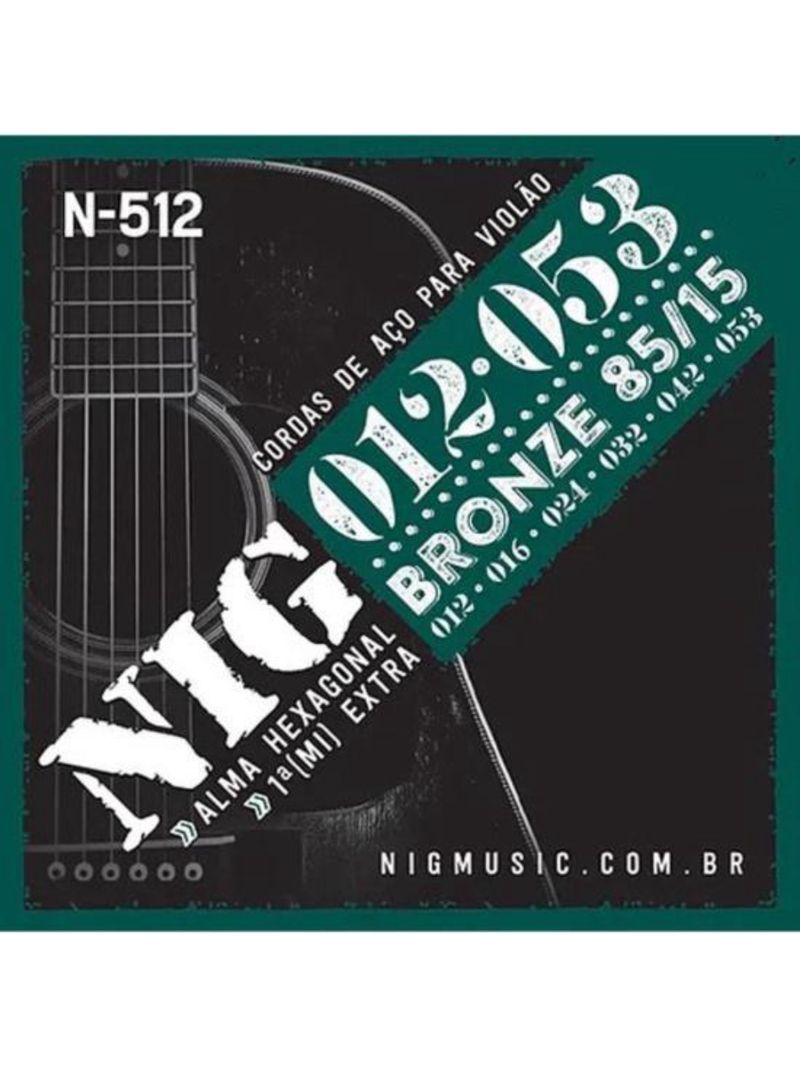Encordoamento para violão aço 012 n512 nig