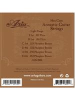 Encordoamento para violão 012 phosphor bronze ags200l aria guitars