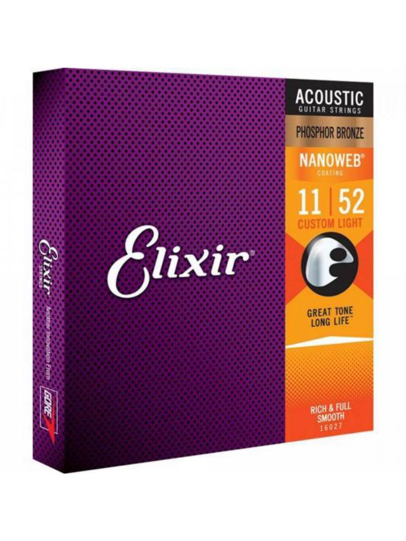 Encordoamento para violão 011 custom light phosphor nanoweb elixir