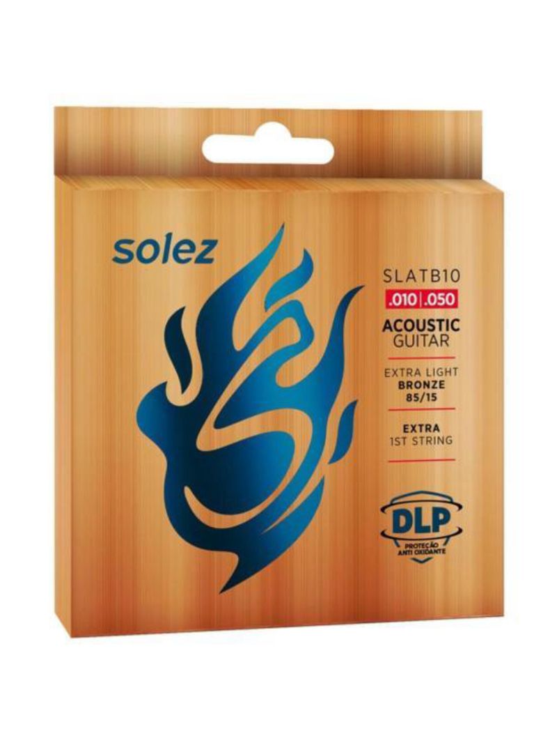 Encordoamento para violão aço 010 solez slatb10 bronze