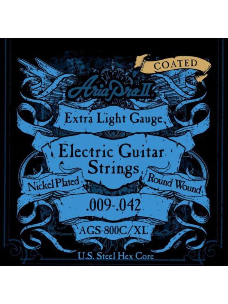 Encordoamento para guitarra coated 009 ags800cxl aria pro ii