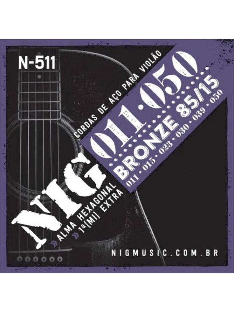 Encordoamento para violão aço 011 n511 nig