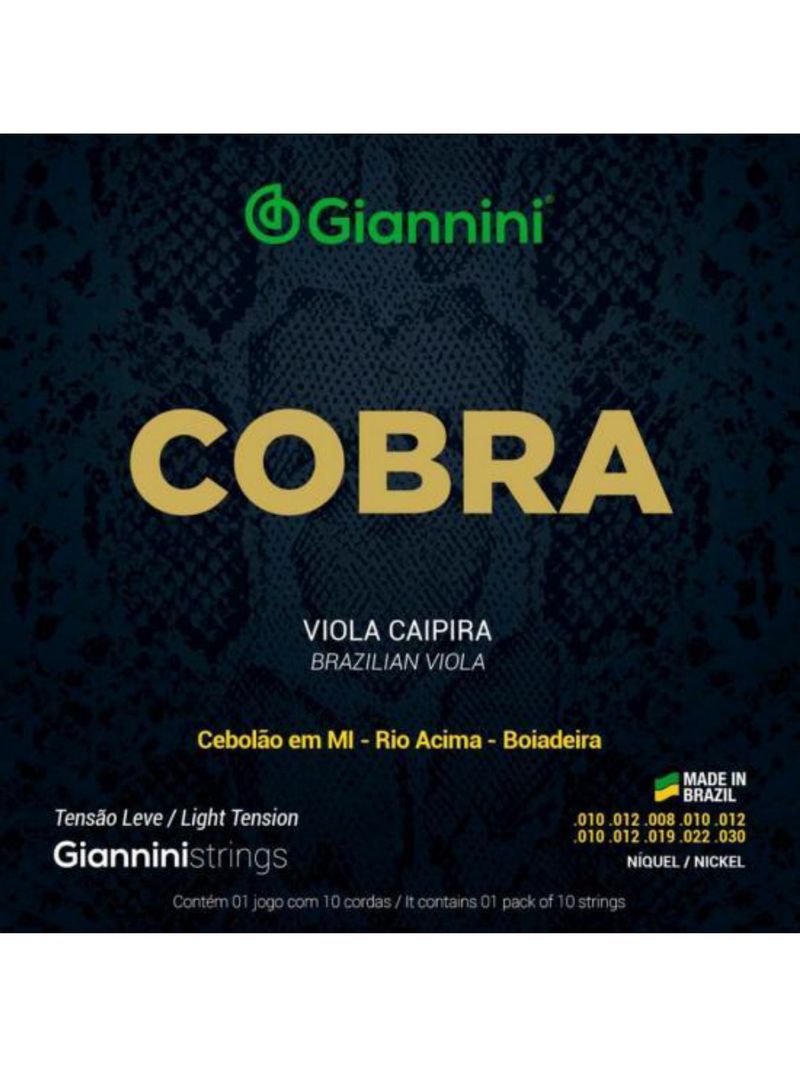 Encordoamento para viola aço leve série cobra giannini gesvnl