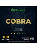 Encordoamento para violão aço 010 série cobra giannini geefle
