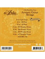 Encordoamento para violão coated 010 phosphor bronze ags200cxl aria