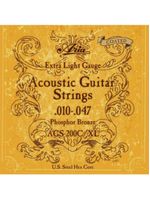 Encordoamento para violão coated 010 phosphor bronze ags200cxl aria