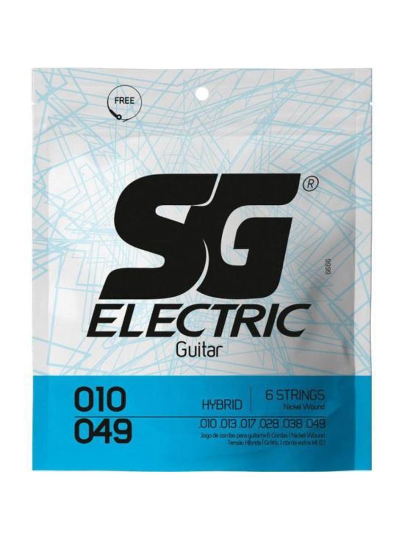 Encordoamento para guitarra 010 light hybrid sg