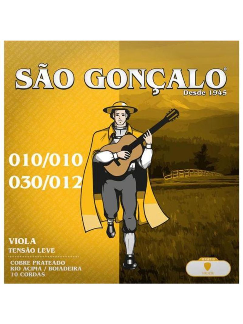 Encordoamento para viola tensão leve são gonçalo