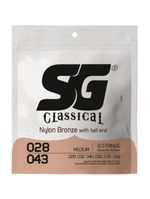Encordoamento para violão nylon 028 medium com bolinha sg