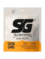 Encordoamento para violão aço 009 extra light bronze 85/15 sg