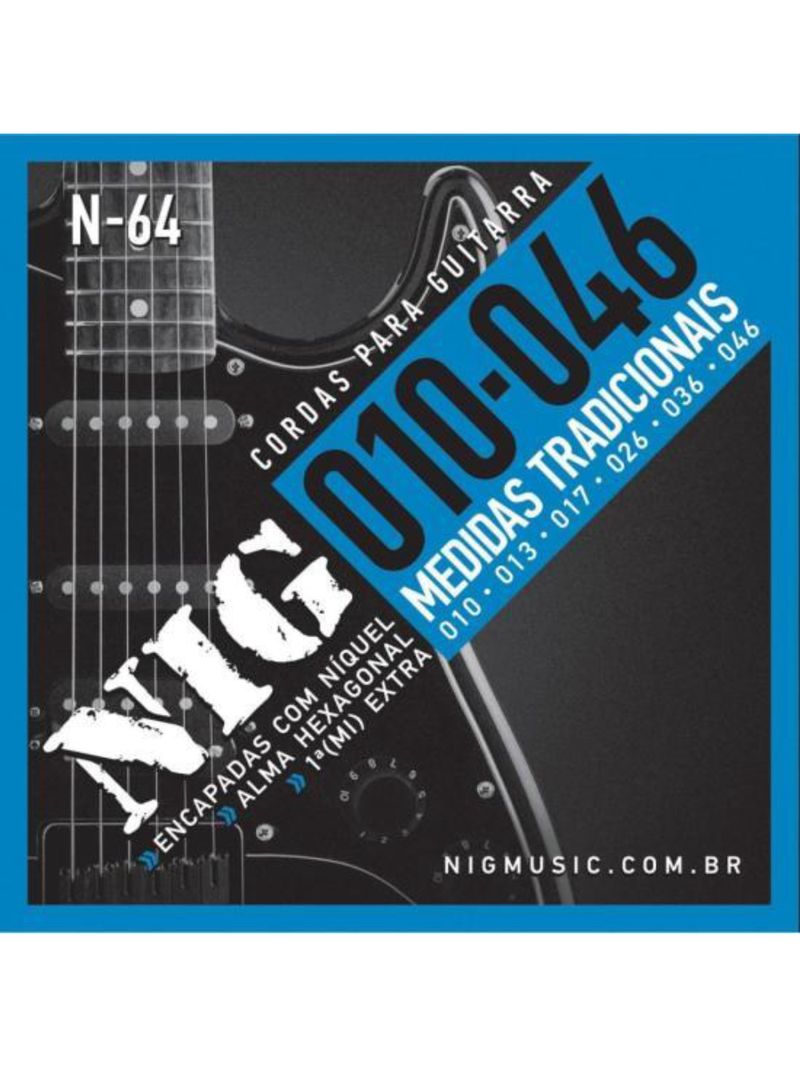 Encordoamento para guitarra 010 n64 nig