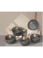 Conjunto panelas 5 peças cerâmica dark grey oster