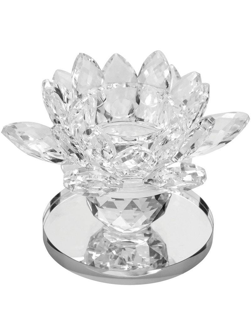 Castiçal cristal transparente vitrally 8x11x11cm