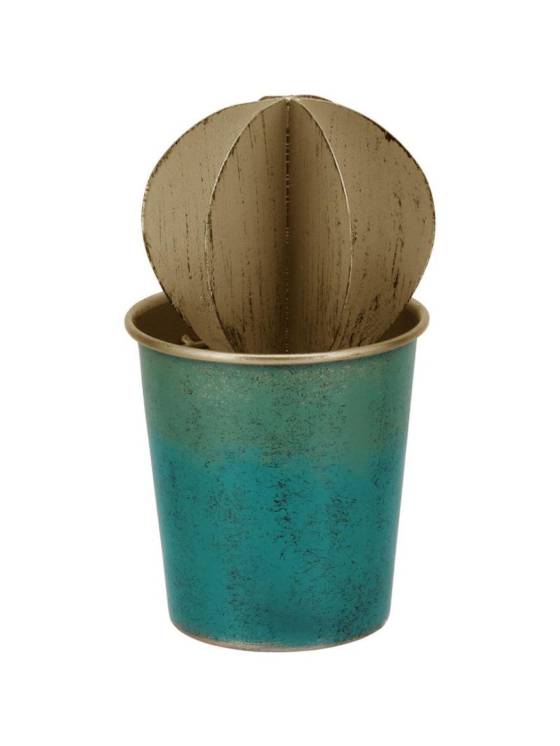 Cacto metal azul octave 19x11x11cm