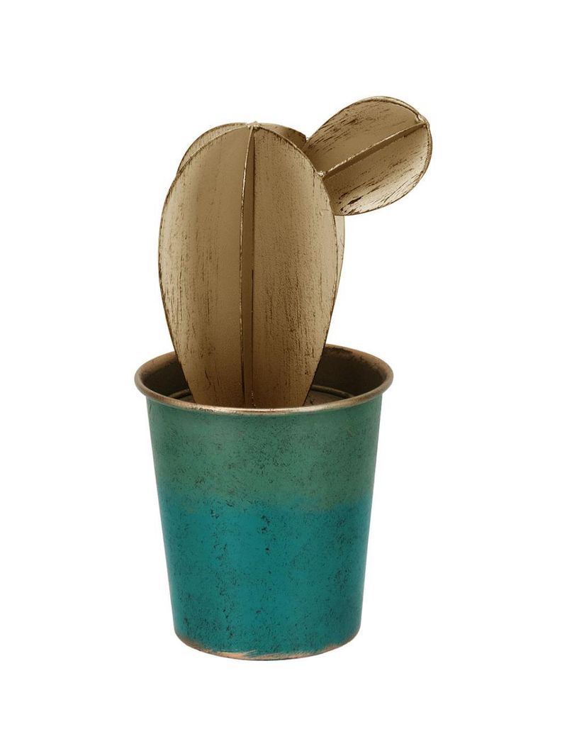 Cacto metal azul octave 24x13x13cm