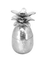 Castiçal abacaxi metal prata home&co neroly 22x11x11cm