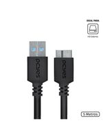 Cabo usb 30 a micro b 5m hd externo cobre 28awg pcyes