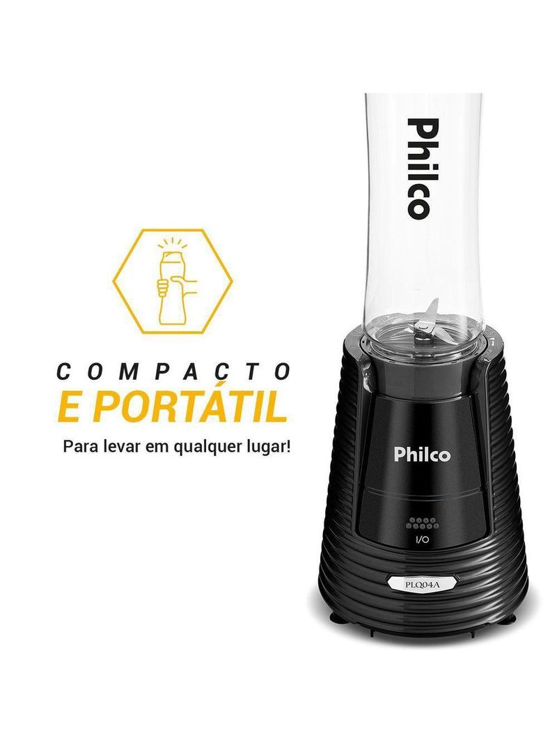 Liquidificador Philco Portátil 2 Squeezes 400W PLQ04A 110V