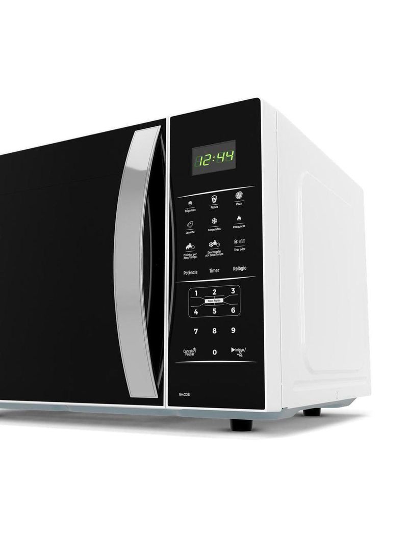 Micro-ondas Britânia 28L Branco Espelhado Limpa Fácil BMO30 110V
