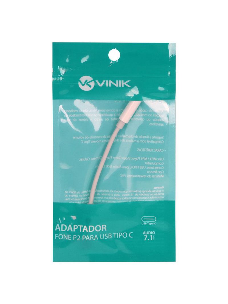 Adaptador p2 35mm para usb c Áudio 71 celular vinik