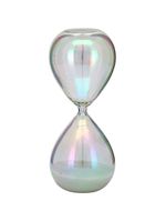 Ampulheta areia branca vidro furta-cor 19x8x8cm